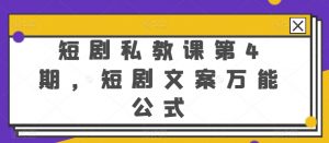 短剧私教课第4期,短剧文案万能公式【揭秘】-阳知网创资源库