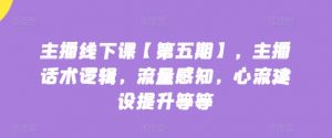 主播线下课【第五期】，主播话术逻辑，流量感知，心流建设提升等等-阳知网创资源库