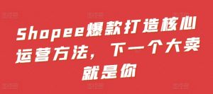 Shopee爆款打造核心运营方法，下一个大卖就是你-阳知网创资源库