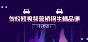 驾校-短视频营销招生精品课:抖音推广技巧,抖音短视频招生(41节课)-阳知网创资源库