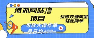 海外网站撸金项目，玩游戏赚美金，轻松简单可放大操作，单号每天均一两张【揭秘】-阳知网创资源库