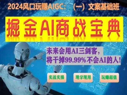 掘金AI商战宝典初级班:如何用AI做文案(实战实操 现学现用 玩赚超值)-阳知网创资源库