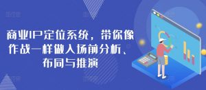 商业IP定位系统,带你像作战一样做入场前分析、布同与推演-阳知网创资源库