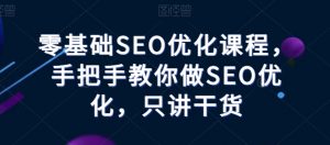 零基础SEO优化课程，手把手教你做SEO优化，只讲干货-阳知网创资源库