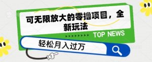 可无限放大的零撸项目，全新玩法，一天单机撸个50+没问题【揭秘】-阳知网创资源库