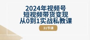 2024年视频号短视频带货变现从0到1实战私教课(31节视频课)-阳知网创资源库