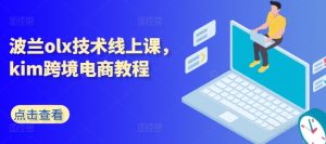 波兰olx技术线上课,kim跨境电商教程-阳知网创资源库