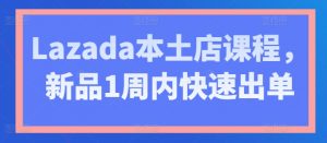 Lazada本土店课程，新品1周内快速出单-阳知网创资源库