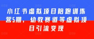 小红书虚拟项目陪跑训练营5期,幼教赛道等虚拟项目引流变现-阳知网创资源库