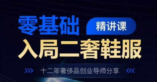零基础入局二奢鞋服精讲课,十二年奢侈品创业导师分享-阳知网创资源库