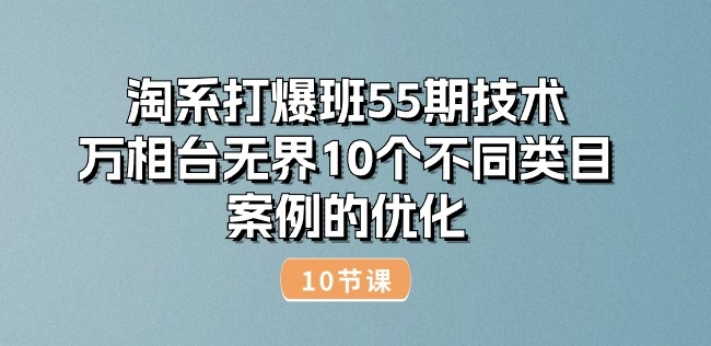 淘系打爆班55期技术:万相台无界10个不同类目案例的优化(10节)-阳知网创资源库