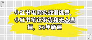 小红书电商实战训练营,小红书笔记带货和无人直播,24年新课-阳知网创资源库