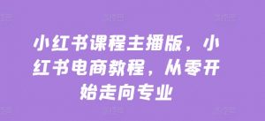 小红书课程主播版,小红书电商教程,从零开始走向专业-阳知网创资源库