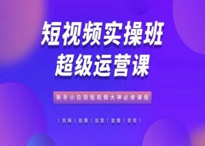 短视频实操班超级运营课,新手小白到短视频大神必修课程-阳知网创资源库