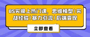 8S实操上热门课,思维模型|实战经验|暴力引流|后端变现-阳知网创资源库