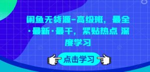 闲鱼无货源-高级班,最全·最新·最干,紧贴热点 深度学习-阳知网创资源库