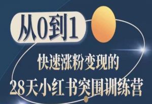 28天小红书突围训练营,从0到1快速涨粉变现-阳知网创资源库