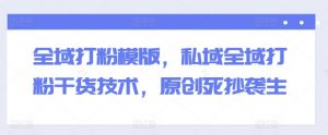 全域打粉模版，私域全域打粉干货技术，原创死抄袭生-阳知网创资源库