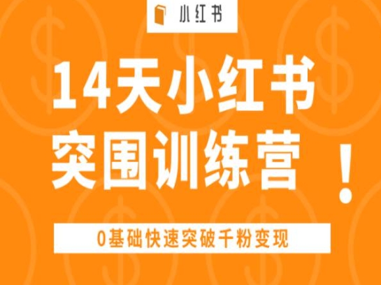 14天小红书突围训练营 ,0基础快速突破千粉变现-阳知网创资源库