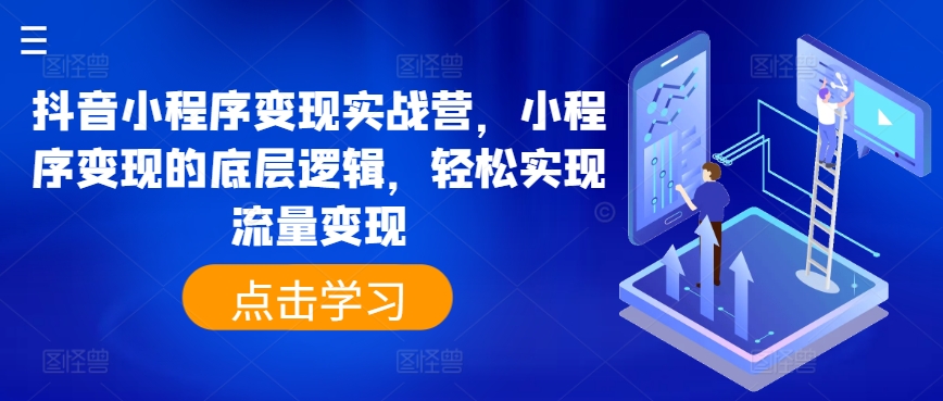 抖音小程序变现实战营,小程序变现的底层逻辑,轻松实现流量变现-阳知网创资源库