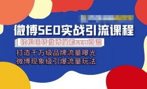 微博引流培训课程「打造千万级流量曝光 现象级引爆流量玩法」全方位带你玩转微博营销-阳知网创资源库