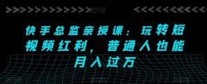 快手总监亲授课:玩转短视频红利,普通人也能月入过万-阳知网创资源库