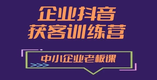 企业抖音营销获客增长训练营,中小企业老板必修课-阳知网创资源库