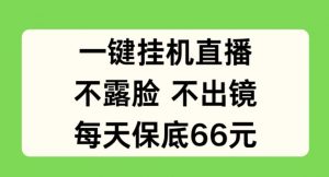 一键挂JI直播，不露脸不出境，每天保底66元【揭秘】-阳知网创资源库