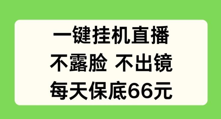 一键挂JI直播，不露脸不出境，每天保底66元【揭秘】-阳知网创资源库