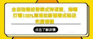 全店动销经营模式特训营，指哪打哪100%精准拉新保姆式起店实操课程-阳知网创资源库