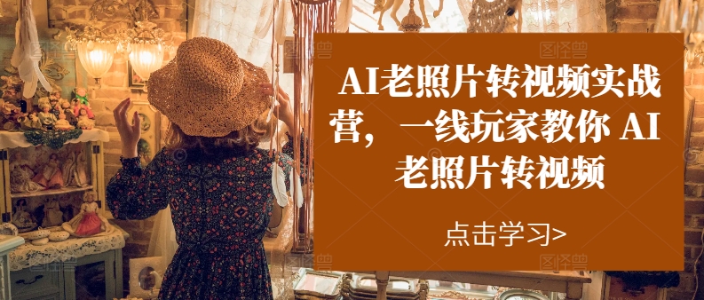 AI老照片转视频实战营,一线玩家教你AI老照片转视频-阳知网创资源库