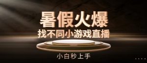 暑假火爆找不同小游戏直播间,小白秒上手【揭秘】-阳知网创资源库