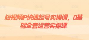 短视频IP快速起号实操课，0基础全套运营实操课，爆款内容设计+粉丝运营+内容变现-阳知网创资源库