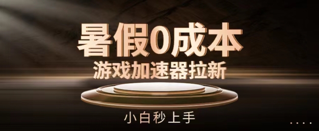 暑假0成本游戏加速器拉新，小白秒上手，无需投资【揭秘】-阳知网创资源库