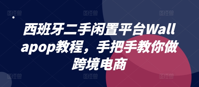 西班牙二手闲置平台Wallapop教程,手把手教你做跨境电商-阳知网创资源库