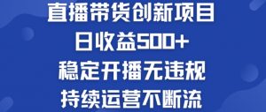 淘宝无人直播带货创新项目:日收益500+ 稳定开播无违规 持续运营不断流【揭秘】-阳知网创资源库