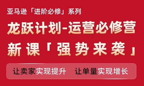 亚马逊进阶必修系列,龙跃计划-运营必修营新课,让卖家实现提升 让单量实现增长-阳知网创资源库