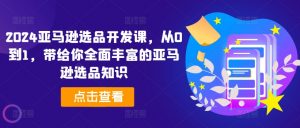 2024亚马逊选品开发课,从0到1,带给你全面丰富的亚马逊选品知识-阳知网创资源库