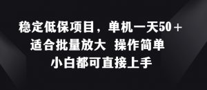 稳定低保项目，单机一天50+适合批量放大 操作简单 小白都可直接上手【揭秘】-阳知网创资源库