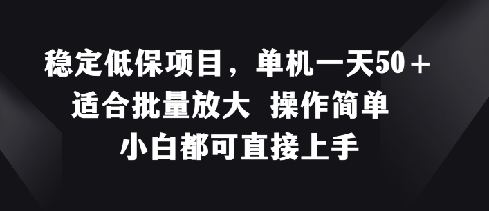 稳定低保项目,单机一天50+适合批量放大 操作简单 小白都可直接上手【揭秘】-阳知网创资源库