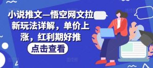 小说推文—悟空网文拉新玩法详解，单价上涨，红利期好推-阳知网创资源库