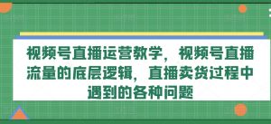 视频号直播运营教学,视频号直播流量的底层逻辑,直播卖货过程中遇到的各种问题-阳知网创资源库
