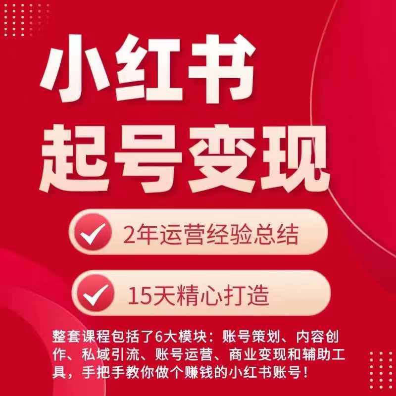 小红书从0~1快速起号变现指南,手把手教你做个赚钱的小红书账号-阳知网创资源库