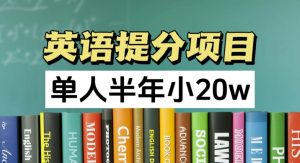 英语提分项目,100%正规项目,单人半年小 20w-阳知网创资源库