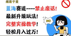 超级干货,蓝海赛道-禁止废话,最新升级玩法,完整实操教学,轻松月入过万【揭秘】-阳知网创资源库