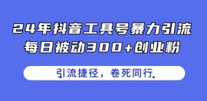 24年抖音工具号暴力引流,每日被动300+创业粉,创业粉捷径,卷死同行【揭秘】-阳知网创资源库