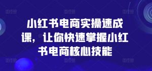 小红书电商实操速成课，让你快速掌握小红书电商核心技能-阳知网创资源库