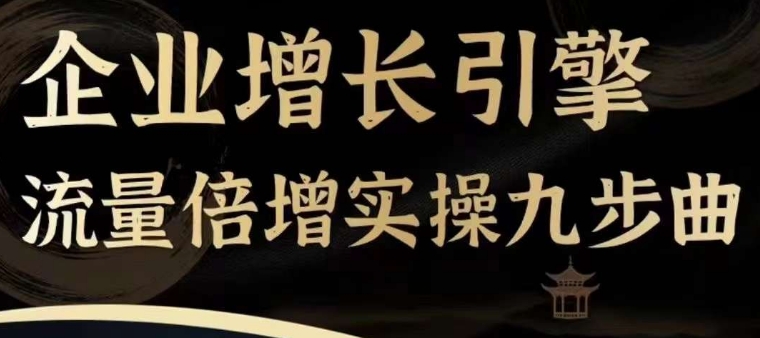 企业增长引擎流量倍增实操九步曲,一套课程帮你找到快速、简单、有效、可复制的获客+变现方式,-阳知网创资源库