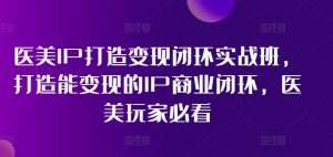 医美IP打造变现闭环实战班,打造能变现的IP商业闭环,医美玩家必看!-阳知网创资源库
