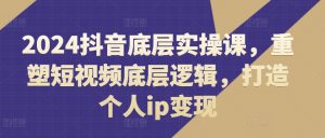 2024抖音底层实操课,重塑短视频底层逻辑,打造个人ip变现-阳知网创资源库